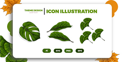 Leaf Icon Illustration app botanical branding cute design graphic design illustration leaf leafillustration logo nature natureillustration typography ui ux vector