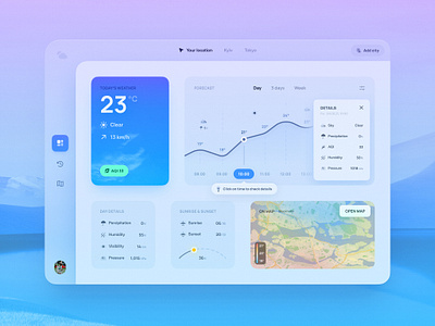 Desktop Weather app dashboard design desktop ui web