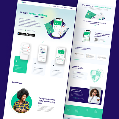 Opay landing page redesign ui
