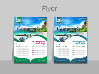 Travel flyer design Template brand identity branding business cards creative design flyer gradient graphic design logo modern social travel