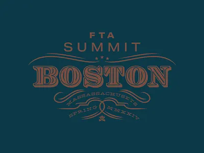 Boston Conference Lockup boston branding colonial conference lexington patriotic revolutionary war swash thirteen colonies tyopgraphy vintage washington