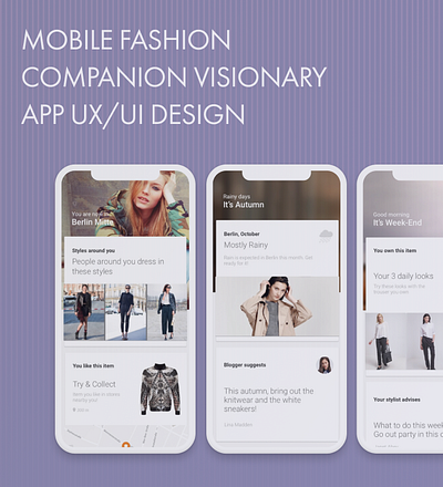 Mobile fashion companion visionary app UX/UI design
