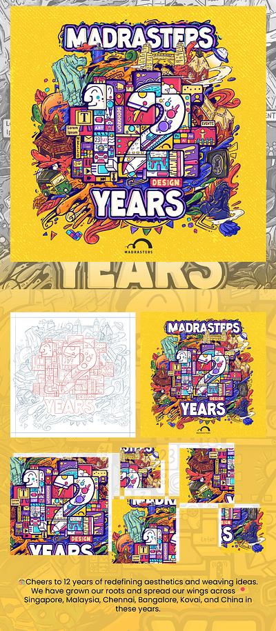 12 Years - Madrasters artwork artwork branding concept art design graphic design illustration minimal poster design typography vector