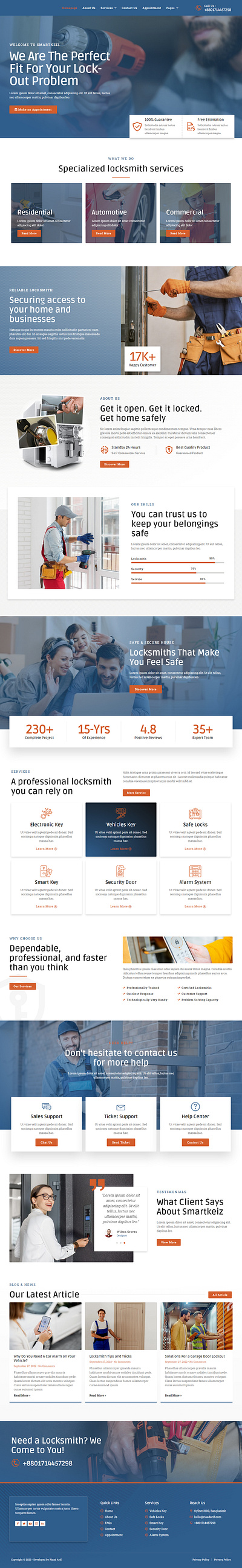 Locksmith Service WordPress Website agency website business website design designer elementor elementor pro elementor website locksmith popular website riaad arif services website ui web design web development website website design wordpress wordpress elementor wordpress landing wordpress website