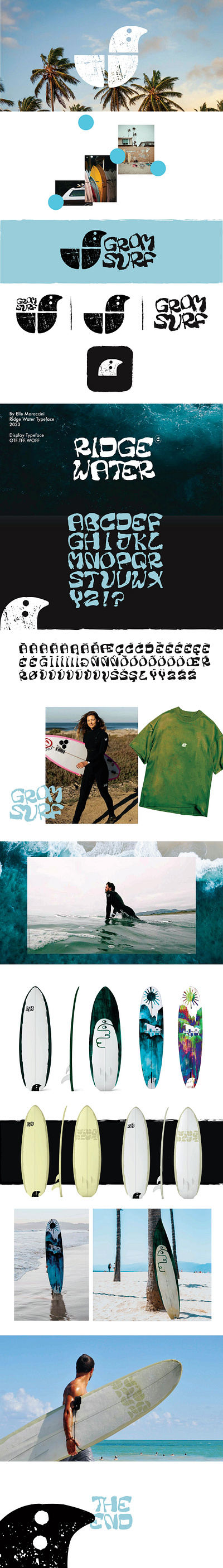GROM SURF beach branding design font lettering logo product design surf surfboard surfing