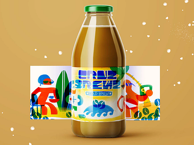 Cruz Brewz branding coffee font illustration label lettering product design