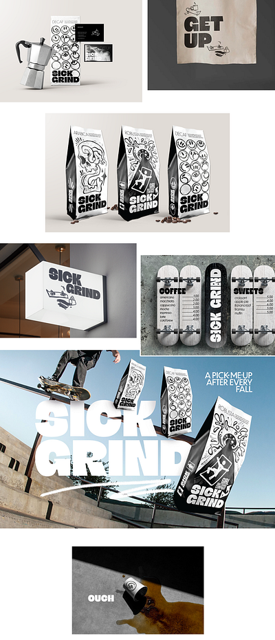 SICK GRIND animation branding coffee logo motion graphics product design resturant