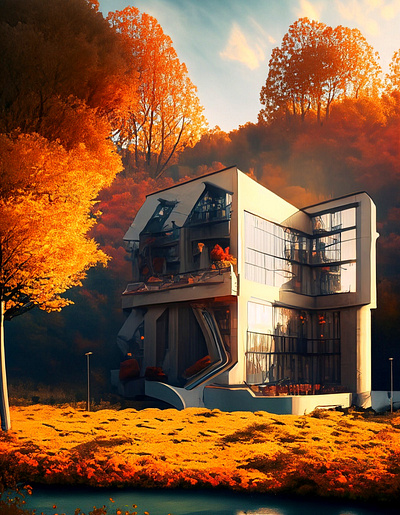 Autumn Vistas Exteriors #1 ai architecture autumn halloween illustration photography