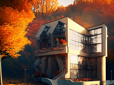 Autumn Vistas Exteriors #1 ai architecture autumn halloween illustration photography