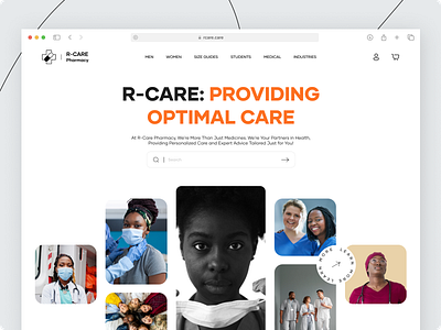 R-Care Pharmacy - Hero Section design find job job finder medic medical medicine pharmacy pharmacy website r care rcare ui uiux ux website