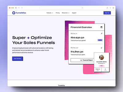 FunnelWise - SaaS sales funnel landing page neobrutalism neubrutalism saas saas design sales funnel website design website design for saas website for saas