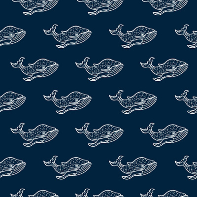 Whale pattern background fabric ornament textile whale pattern