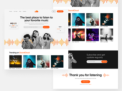 Soundcloud Redesign landingpage music ui ux userinterface webdesign website