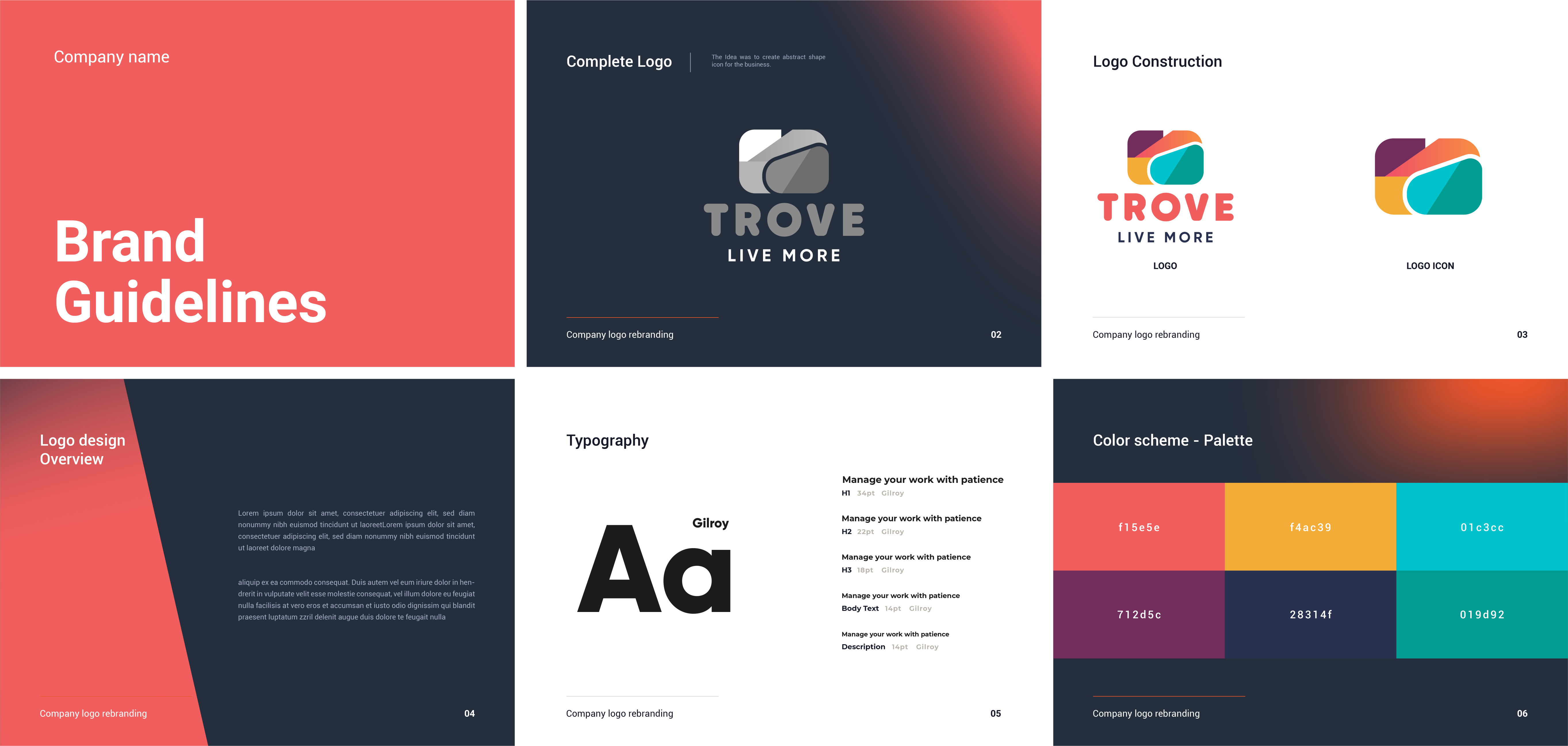 Trove Logo Brand Guide 3d animation branding design flat graphic design icon illustration logo logo design modern motion graphics signature logo typography ui unique ux vector watercolor