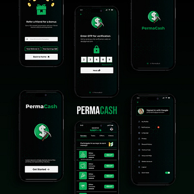 Perma Cash UI branding graphic design logo ui