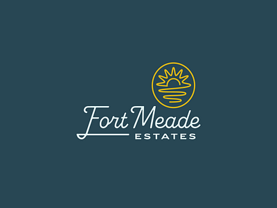 Fort Meade Concept 2 brand design branding classic design florida graphic design illustration lettering logo logo design retro script sun sunset vintage