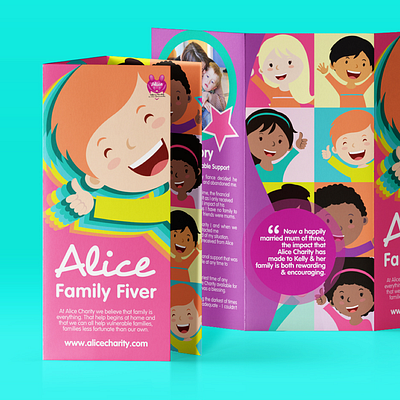 Alice Charity: Family Fiver charity children creative donation graphic design poverty rainbow