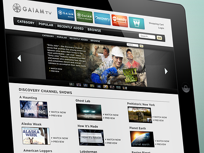 GaiamTV Concept design gaiam gaiatv interface design ipad responsive streaming service ui ui design uiux ux ux design uxui web web design website website design