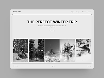 Winter trip - Hero Practice black and white design snowboarding ui ux we web webdesign website