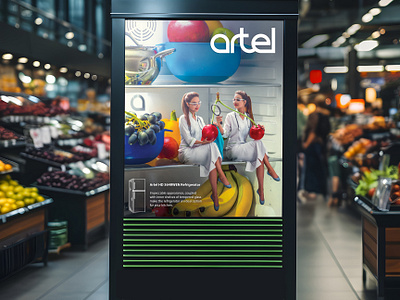 Refrigerator ad design banner brand branding design electronic food fresh graphic design photography photomanipulation retouching