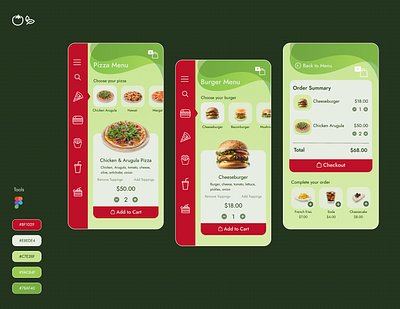 Flavorful Touch app branding burger delightful delivery design fastfood flavor food graphic design illustration italian italy mobile online order order pizza spice ui ux