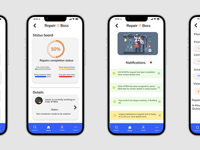 Repair Boss (Mobile) App design digital design mobile ui user experience design user interface ux