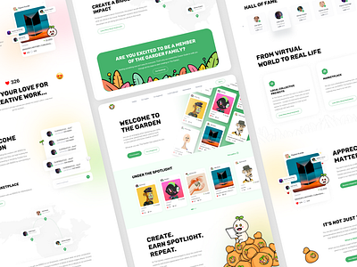 The Garden - Art Social Network art gallery artist branding gallery illustration network nft product design social typography ui ux