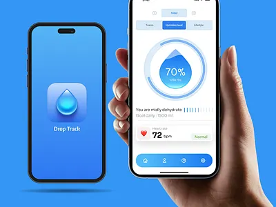 Drop track hydratation App concept design drop figma hydratation ui uidesign ux water