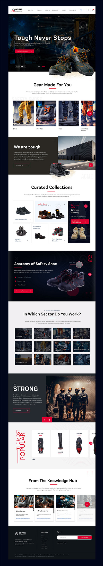 Safety Shoe Company Homepage Design branding graphic design homepage homepage design safety shoes shoes ui