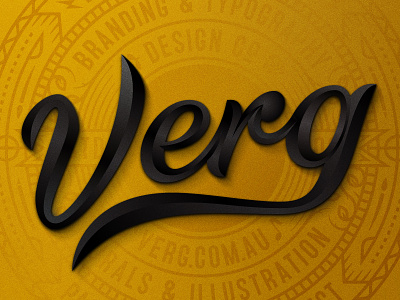 Verg New Logo black branding design emblem gold illustration lettering ligature logo logo design logotype matt vergotis swash ui verg wordmark