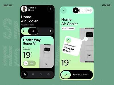 Smart Home App ai app app design app ui dark dark ui design home home app home automation home tech internet of things smart home smart home app smart house ui ux virtual