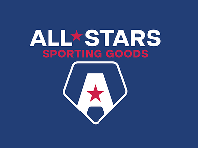All-Stars Sporting Goods- Fictional Retail Branding branding logo typogaphy