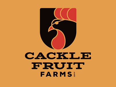 Cackle Fruit Farms Main Logo branding chicken design farm farming graphic design identity illustration logo mark rooster