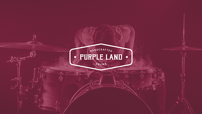 Purple Land Handcrafted Drums brand branding design graphic design logo logotype music vintage visual identity