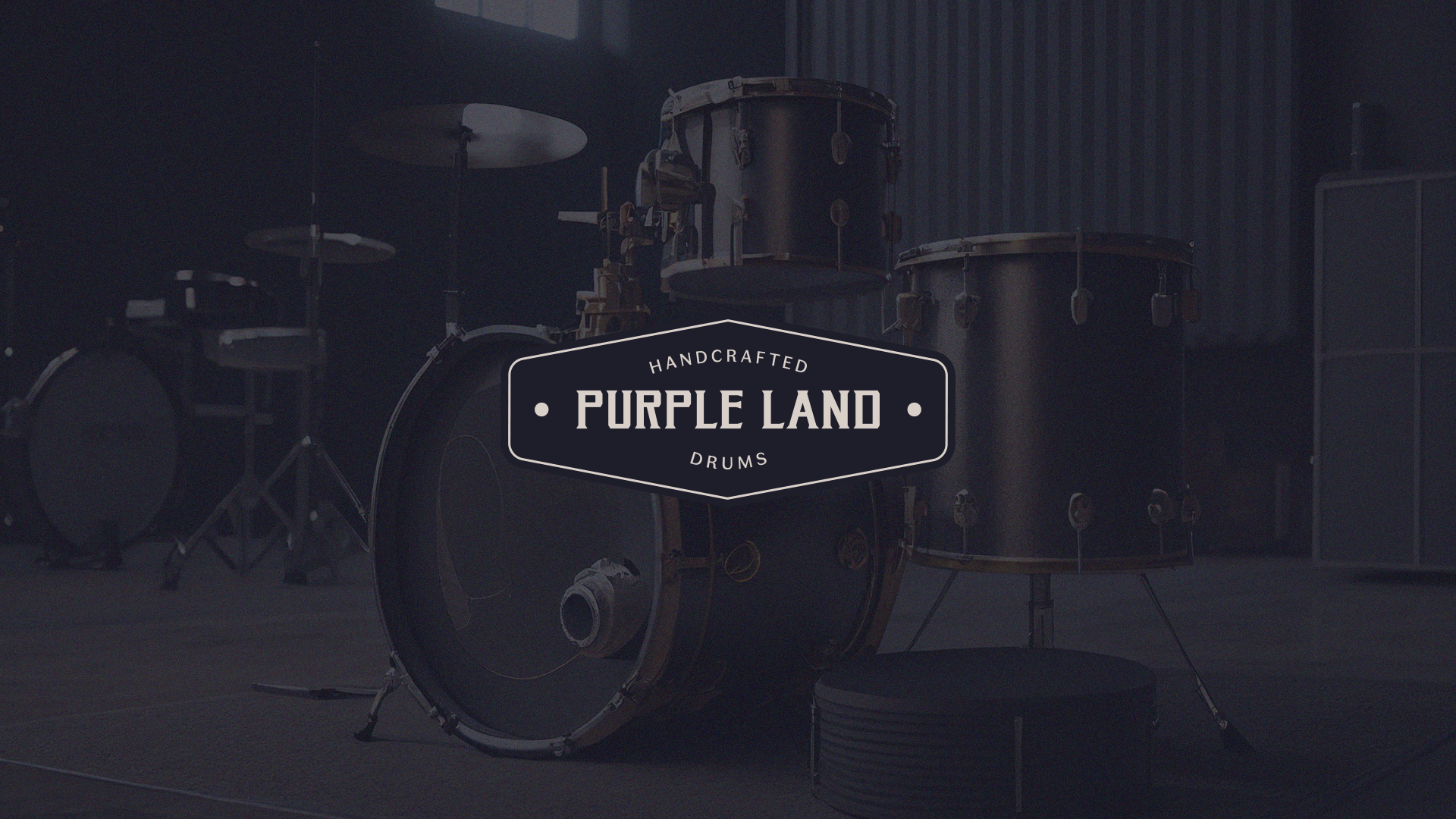 Purple Land Handcrafted Drums brand branding design graphic design logo logotype music vintage visual identity