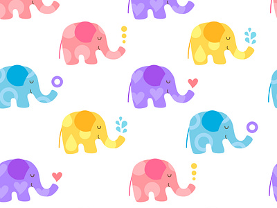 Elephants pattern animal baby background child cute elephant fabric ornament pattern textile