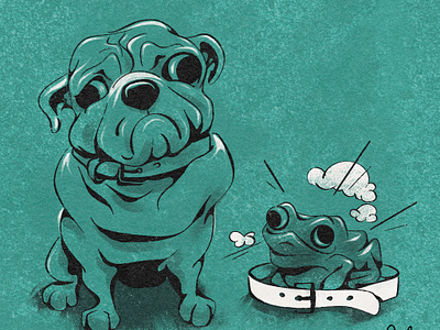 Day 8 - Toad | Inktober 2023 book challenge children cute dog fall illustration ink inktober kid lit october poof pug texture toad