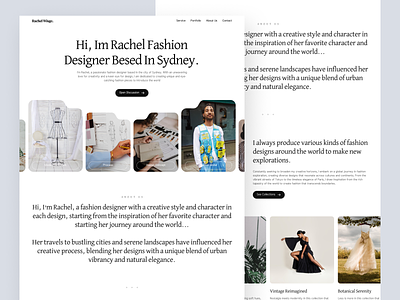 Rachel Wisge - Fashion Designer Landing Page clean designer fashion landing page layout model portfolio typography ui ui ux uidesign userinterface web design website