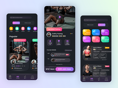 Fitness Workout App app appdesign design fitness fitnessapp ui uidesign uiux ux workout