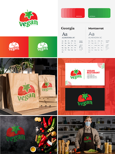 Vegan Restaurant Logo design brand identity branding design graphic design illustration logo logo design logoinspirations restaurant logo ui ux vector vegan vegan design vegan logo vegan restaurant