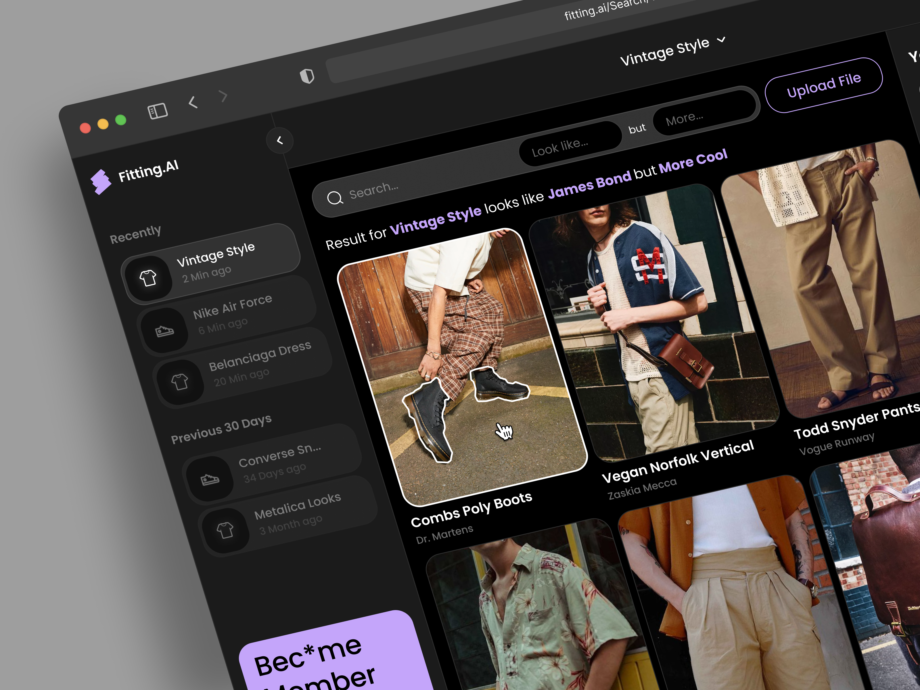 (AI) Artificial Intelligence Dashboard ai artificial intelligence artificialintelligence dashboard fashion fitting machine learning styling ui uiux web app