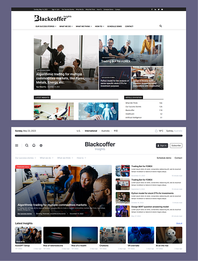 Blackcoffer news redesign design news redesign ui ux