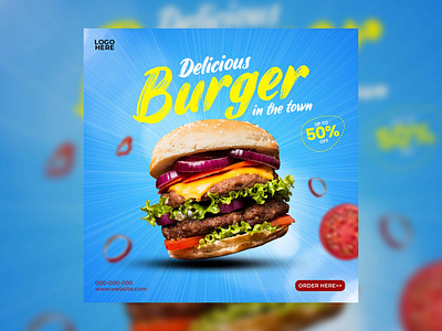 Burger Flyer for advertising branding design flayer graphic design illustration lay logo motion graphics poster ui