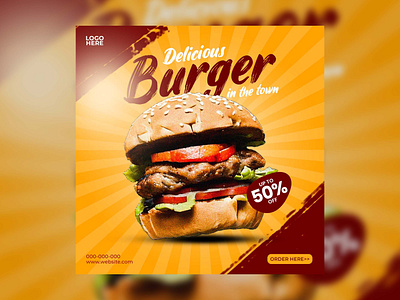 Burger Flyer for advertising branding design flayer graphic design illustration motion graphics photoshop poster