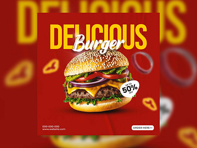 Burger Flyer for advertising branding design flayer graphic design illustration motion graphics photoshop poster