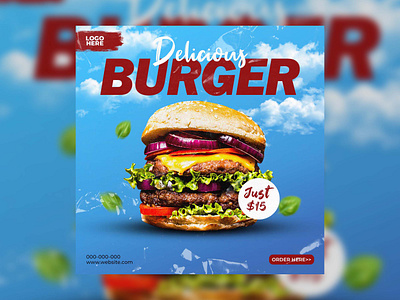 Burger Flyer for advertising branding design flayer graphic design illustration logo motion graphics poster ui