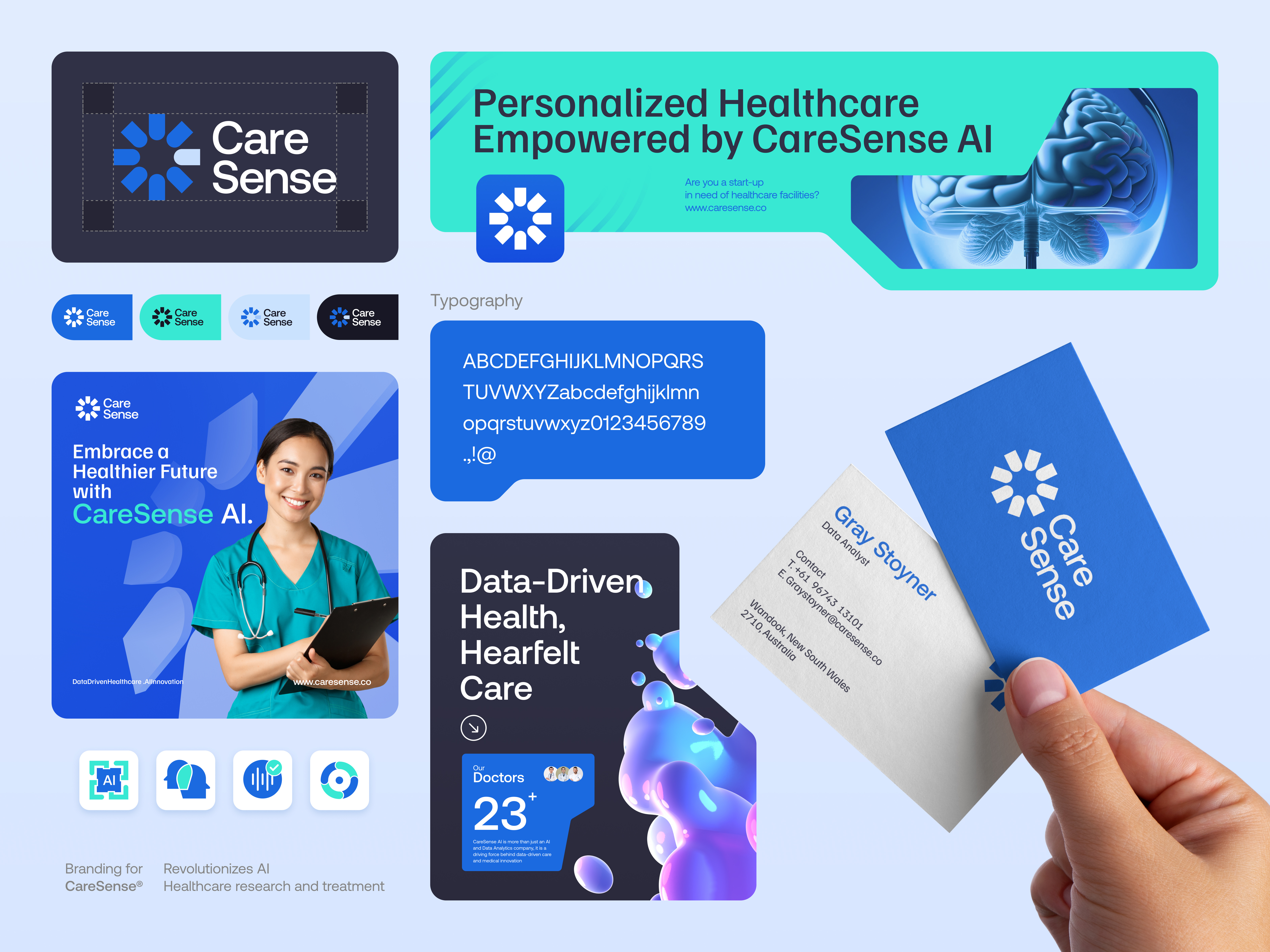 CareSense - Branding animation artificial intelligence brand guidelines brand identity branding design graphic design health care healthy living layout logo modern motion graphics study case visual identity