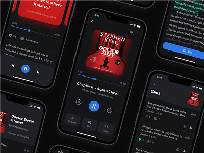 New Feature for Audiobook Mobile App audiobook books case stydy mobile player quotes ui ux