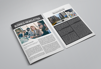 Business Newsletter Template business design graphic design gray indesign magazine minimalize modern multipurpose newsletter template