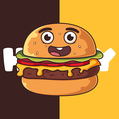 Cute Burger branding burger cartoon character design design drawing food graphic design illustration logo